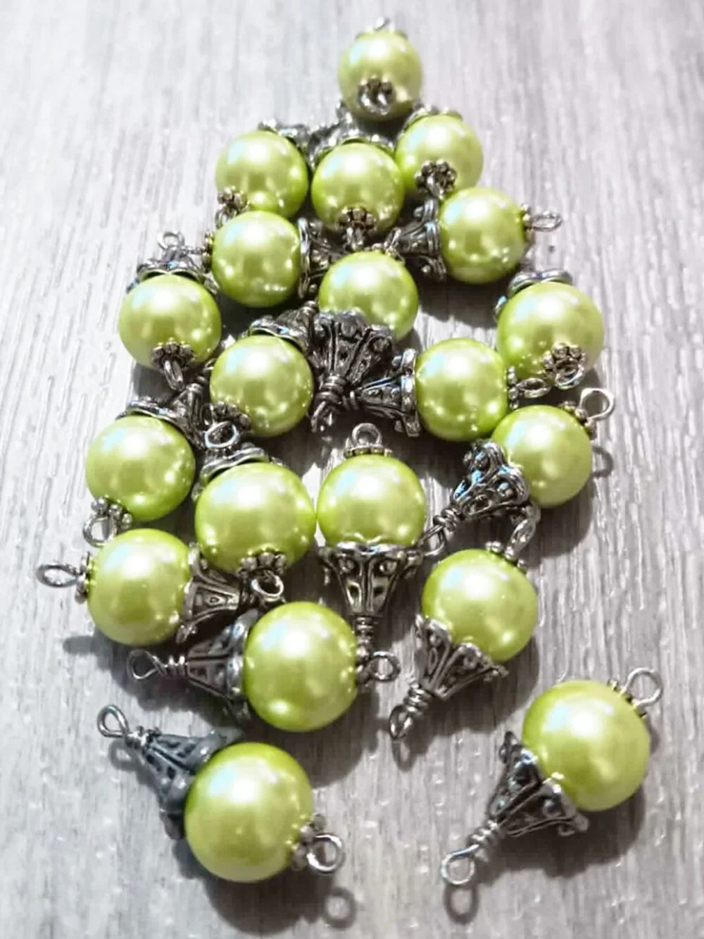 10mm Glass Pearl Bead Charms